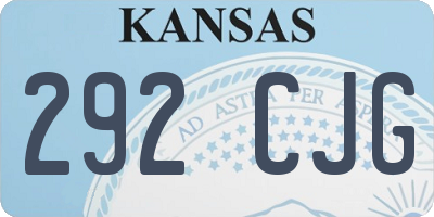 KS license plate 292CJG