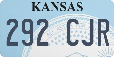 KS license plate 292CJR
