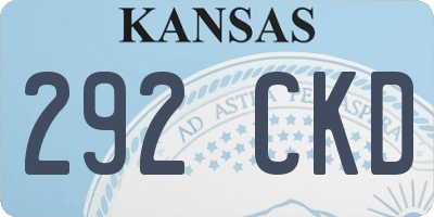KS license plate 292CKD