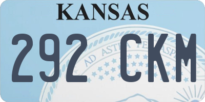 KS license plate 292CKM
