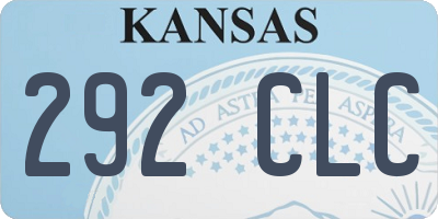 KS license plate 292CLC