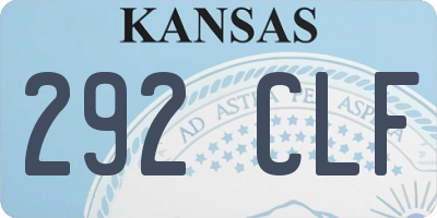 KS license plate 292CLF
