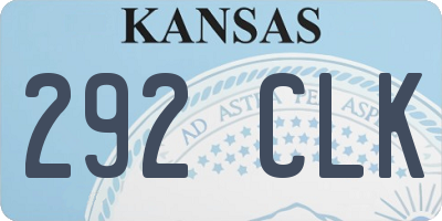 KS license plate 292CLK
