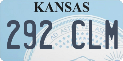 KS license plate 292CLM