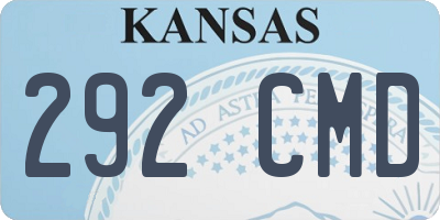 KS license plate 292CMD