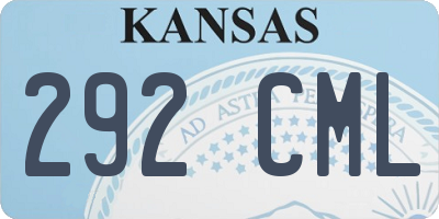 KS license plate 292CML