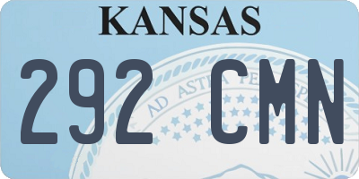 KS license plate 292CMN