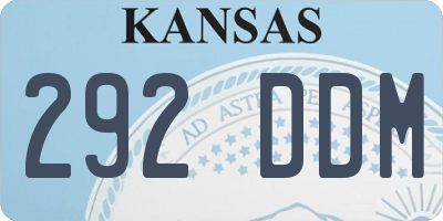 KS license plate 292DDM