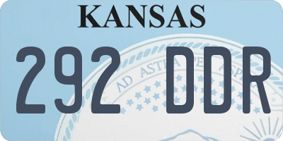 KS license plate 292DDR