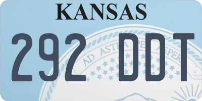KS license plate 292DDT