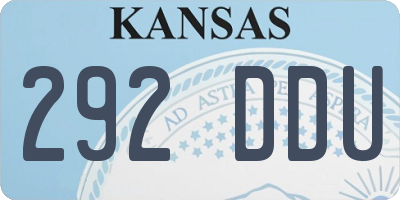 KS license plate 292DDU