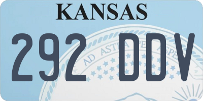 KS license plate 292DDV