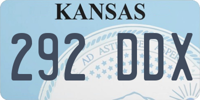 KS license plate 292DDX