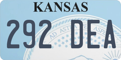 KS license plate 292DEA