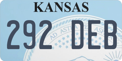 KS license plate 292DEB