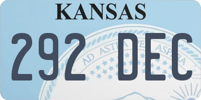 KS license plate 292DEC