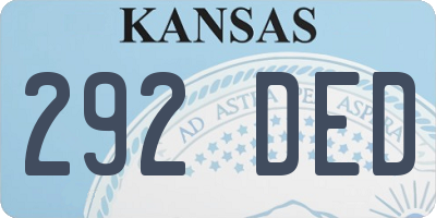 KS license plate 292DED