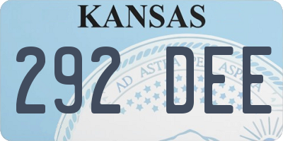 KS license plate 292DEE