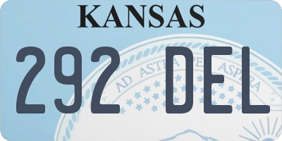 KS license plate 292DEL