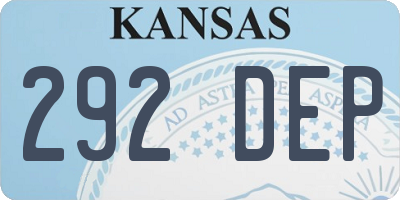 KS license plate 292DEP
