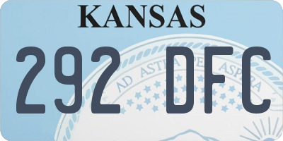 KS license plate 292DFC