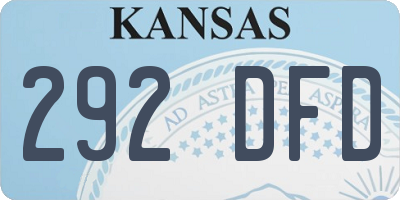 KS license plate 292DFD