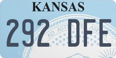 KS license plate 292DFE