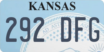 KS license plate 292DFG