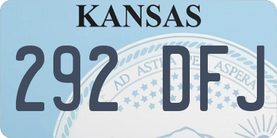 KS license plate 292DFJ