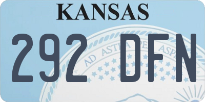KS license plate 292DFN