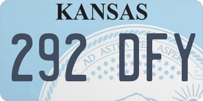KS license plate 292DFY