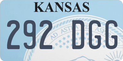 KS license plate 292DGG