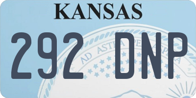 KS license plate 292DNP