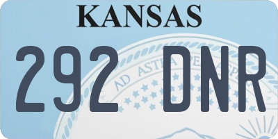 KS license plate 292DNR