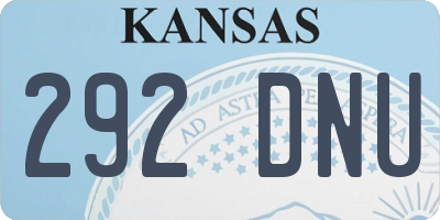 KS license plate 292DNU