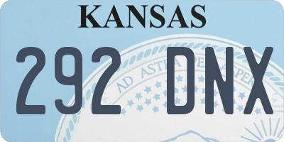 KS license plate 292DNX