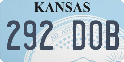 KS license plate 292DOB