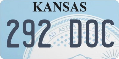KS license plate 292DOC