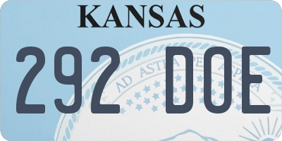 KS license plate 292DOE