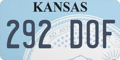 KS license plate 292DOF