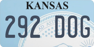 KS license plate 292DOG