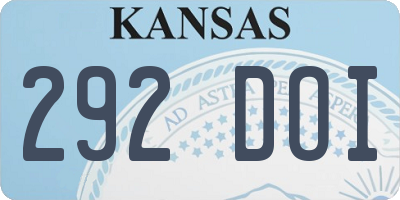 KS license plate 292DOI