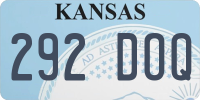 KS license plate 292DOQ