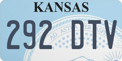 KS license plate 292DTV