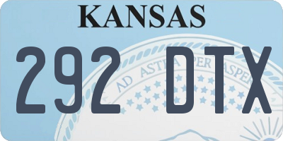 KS license plate 292DTX