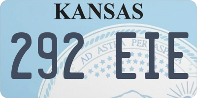 KS license plate 292EIE