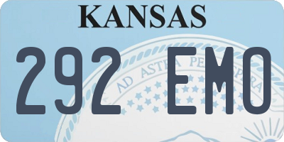 KS license plate 292EMO