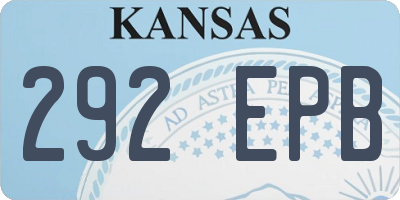 KS license plate 292EPB
