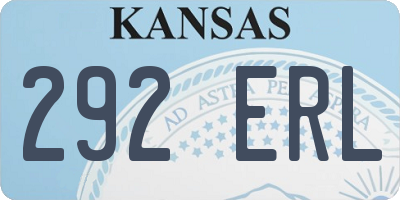 KS license plate 292ERL