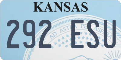 KS license plate 292ESU